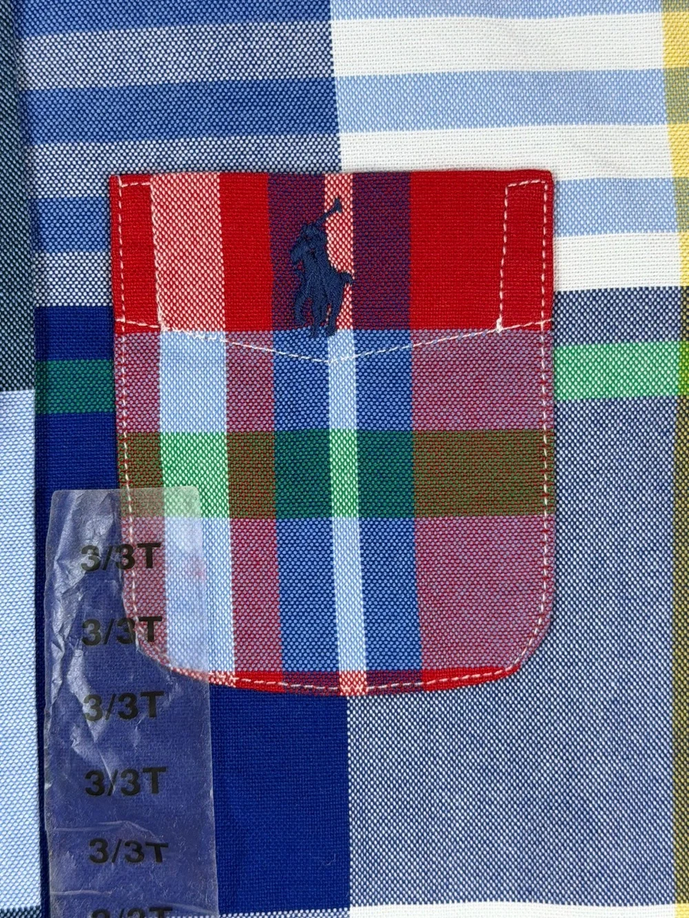 NWT POLO Ralph Lauren Kids Plaid Cotton Oxford “Fun” Shirt - 3/3T